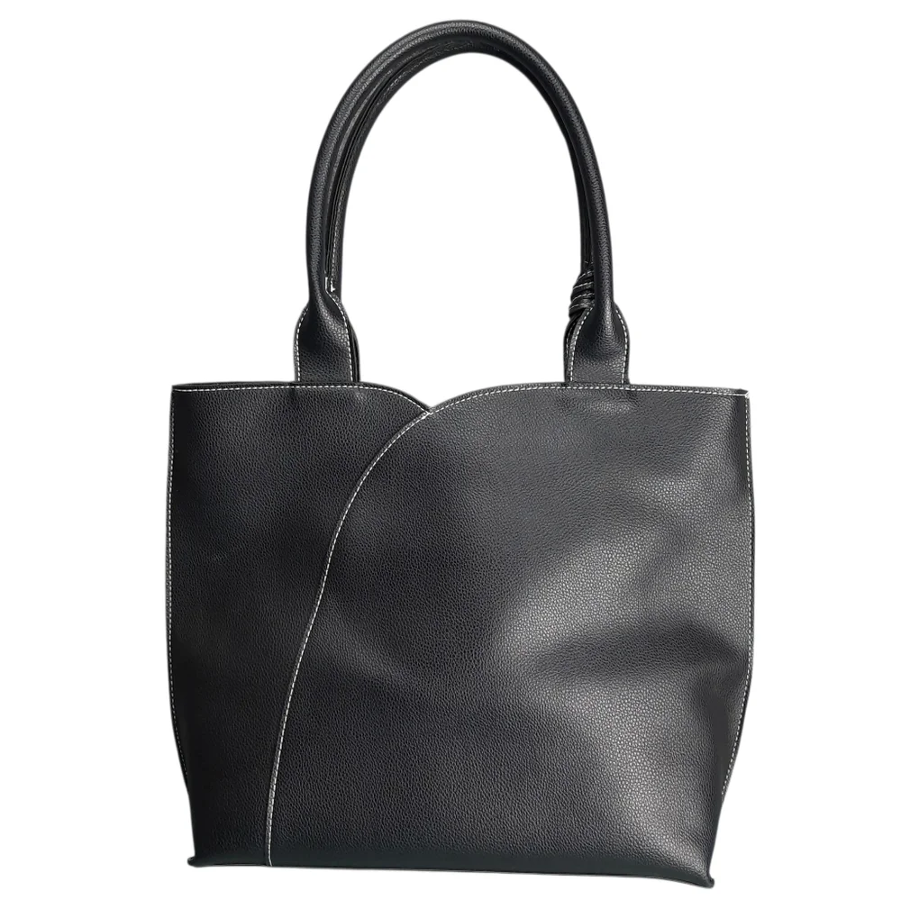 Mellow World Allure Black Vegan Leather Tassel Tote